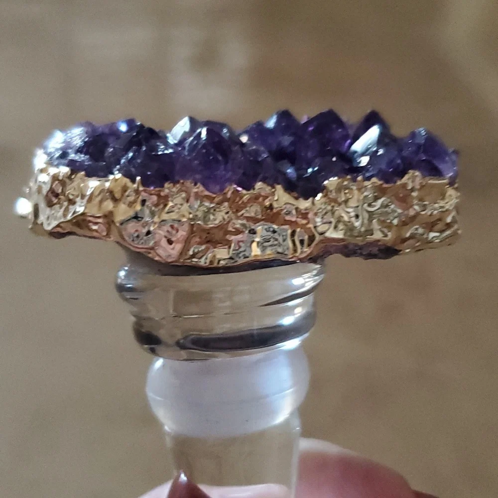 Genuine Amethyst Crystal Bottle Stopper nwot